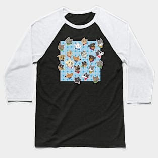 Pets pattern blue Baseball T-Shirt